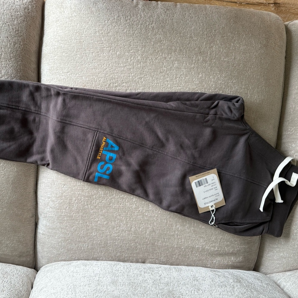 Gray Joggers with Blue and Yellow Logo